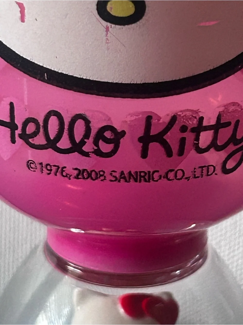Rare Hello Kitty Pink Kids Cup Strawberry Sparkle Globe Lid Straw 2008